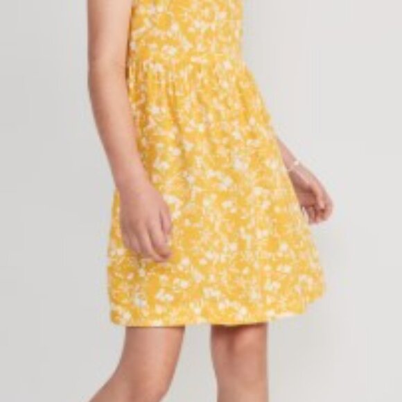 Old Navy Yellow & White Printed Fit & Flare Cami Dress for Girls | XL 14-16 - Picture 2 of 7